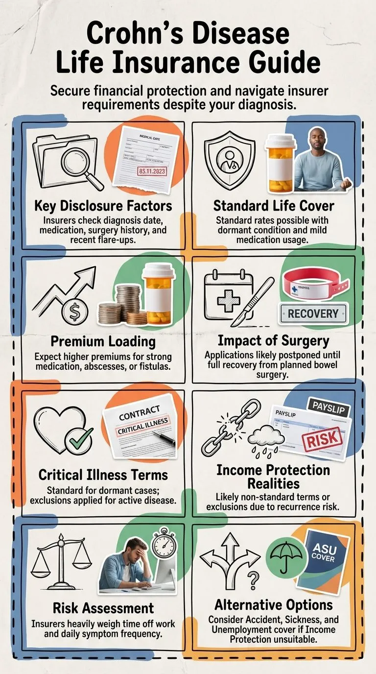 Crohn's and ulcerative colitis diagram