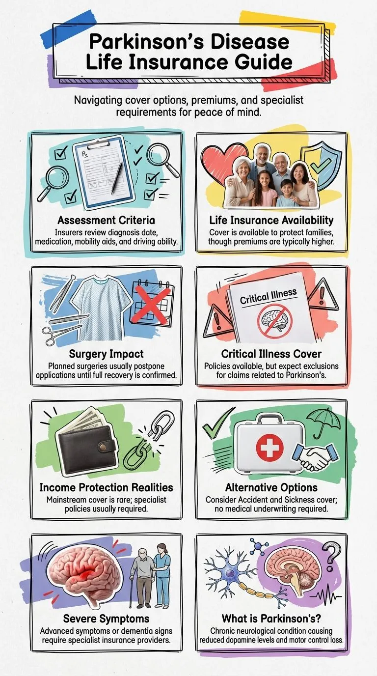 Does life insurance cover Parkinson's diagram
